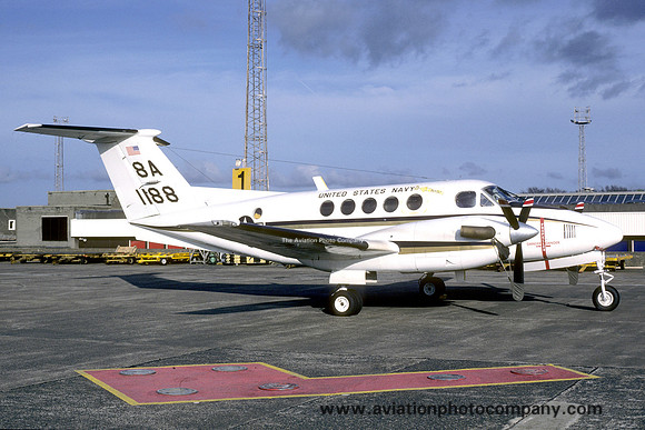 US Navy Sigonella Beech UC-12B 161188/8A at Prestwick (1987)