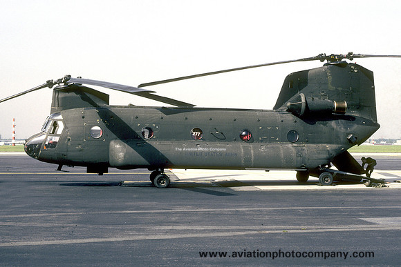 US Army 205th Aviation Company Vertol CH-47C Chinook 74-22277 at Rhein Main (1987)