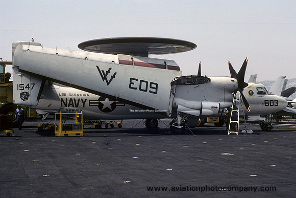 US Navy VAW-125 Grumman E-2C Hawkeye 161547/AA-603 on board USS Saratoga (1987)