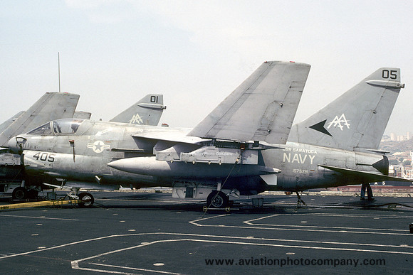 US Navy VA-81 LTV A-7E Corsair 157579/AA-405 on board USS Saratoga (1987)
