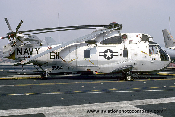 US Navy HS-3 Sikorsky SH-3H Sea King 149684/AA-611 on board USS Saratoga (1987)