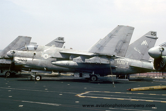 US Navy VA-83 LTV A-7E Corsair 160561/AA-305 on board USS Saratoga (1987)