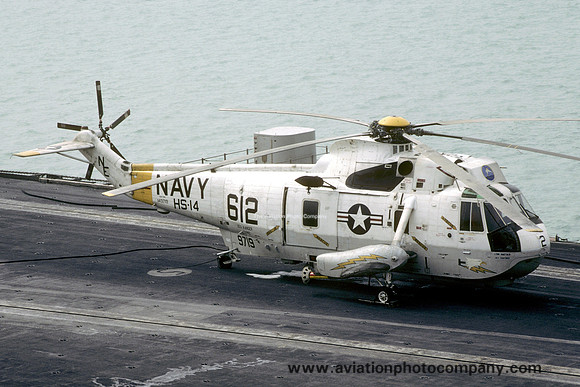 US Navy HS-14 Sikorsky SH-3H Sea King 149719/NE-612 on board USS Ranger (1987)