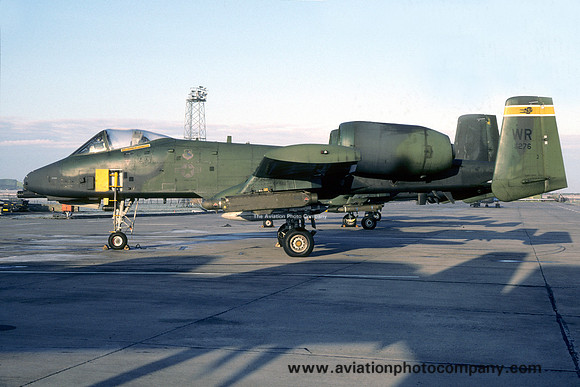 USAF 81st Tactical Fighter Wing 92nd Tactical Fighter Squadron Fairchild A-10A Thunderbolt 80-0276/WR at RAF Lossiemouth (1987)
