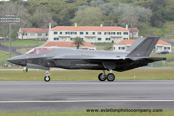 Israeli Air Force Lockheed F-35I Adir 907 at Lajes (2017)