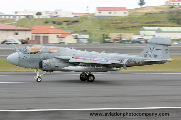 US Marines VMAQ-2 Grumman EA-6B Prowler 163045/CY-77 at Lajes (2017)