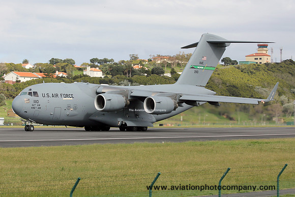 USAF 62nd Airlift Wing McDonnell Douglas C-17A Globemaster 02-1110 at Lajes (2017)