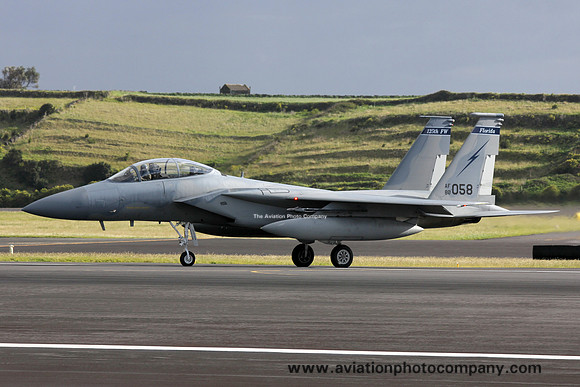 USAF Florida Air National Guard 159th Fighter Squadron McDonnell Douglas F-15D Eagle 80-0058 at Lajes (2017)