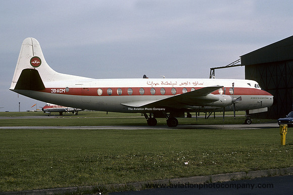 Royal Swazi National Airways Vickers 836 Viscount 3D-ACM at East Midlands (1978)
