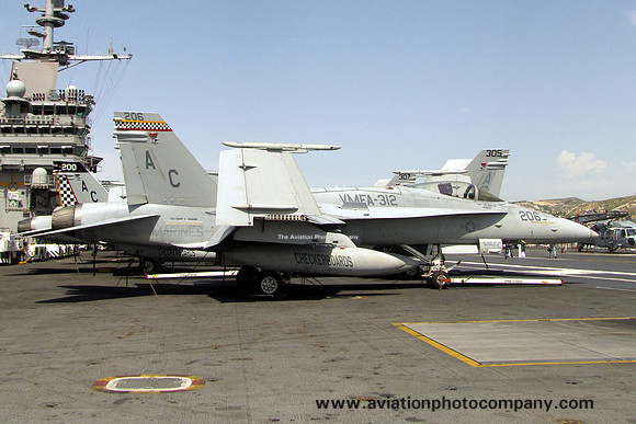 USMC VMFA-312 McDonnell Douglas F/A-18C 164964/AC-206 onboard USS Harry Truman in Marseille Harbour (2013)