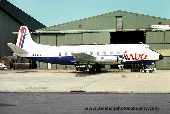Intra Airways Vickers 724 Viscount G-BDRC at East Midlands (1977)