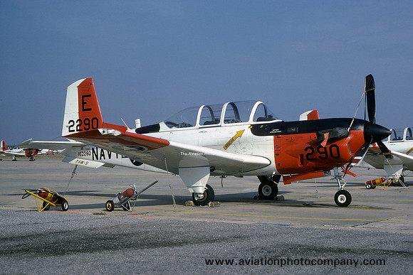 US Navy TAW-5 Beech T-34C Mentor 162290/E at NAS Whiting Field (1984)