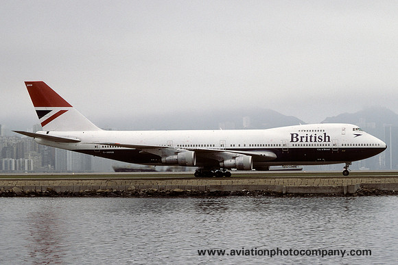 British Airways Boeing 747-136 G-AWNM at Hong Kong Kai Tak (1984)