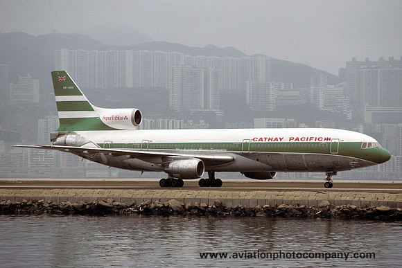 Cathay Pacific Lockheed Tristar 1 VR-HHV at Hong Kong Kai Tak (1984)