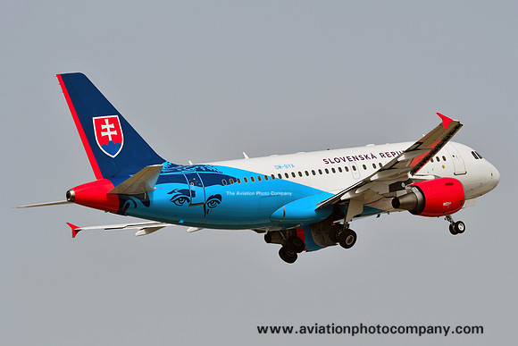 Slovak Government Airbus A319-133 ACJ OM-BYA at Malta Luqa (2017)