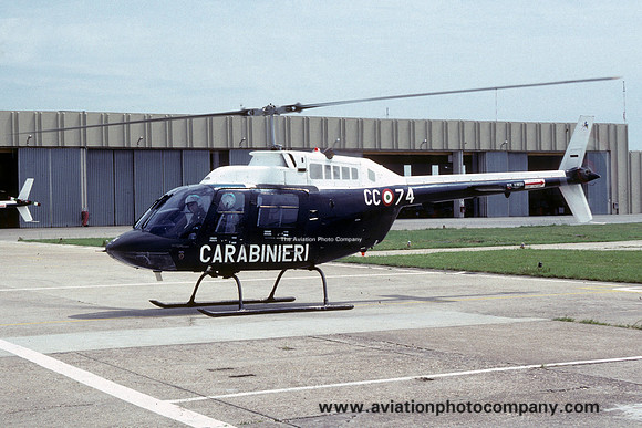 Italian Carabinieri Agusta-Bell 206C-1 Jet Ranger III MM81038/CC-74 (1990)