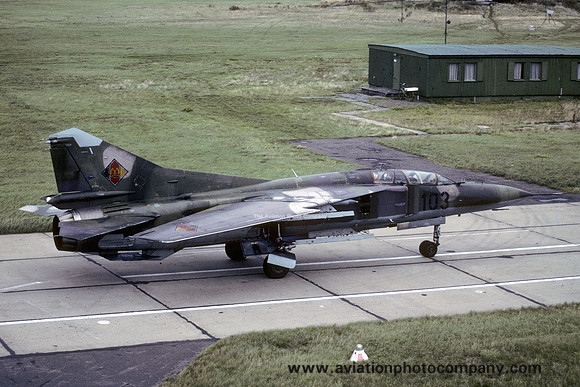 East German Air Force JG9 Mikoyan MiG-23UB 103 (1990)