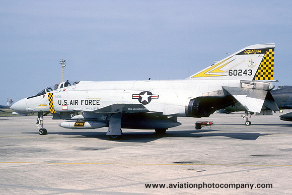 USAF Michigan Air National Guard 171st Tactical Fighter Interceptor Squadron McDonnell F-4D Phantom 66-0243 (1987)