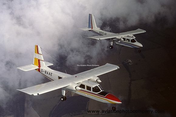 Britten Norman BN-2A-8 Islander G-BAAE and BN-2A-9R Islander N20JA (1972)