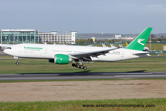 Turkmenistan Airlines Boeing 777-22KLR EZ-AK778 at Birmingham (2017)