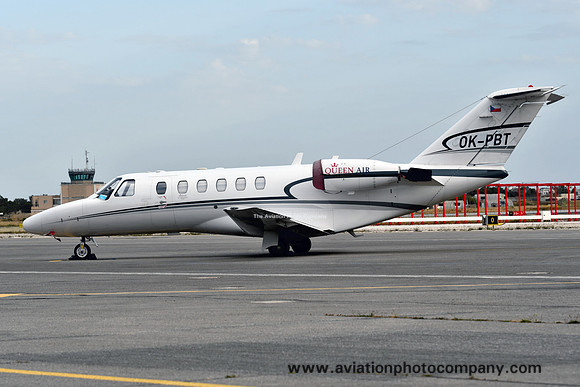 Pro Bank Security/Queen Air Cessna 525A CitationJet CJ2 OK-PBT at Malta Luqa IAP (2017)
