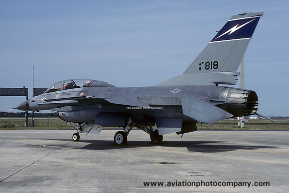 USAF Florida Air National Guard 159th Fighter Interceptor Squadron GD F-16B Fighting Falcon 81-0818 (1987)