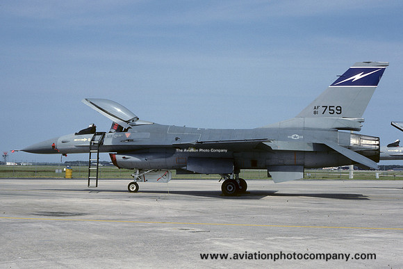 USAF Florida Air National Guard 159th Fighter Interceptor Squadron GD F-16A Fighting Falcon 81-0759 (1987)