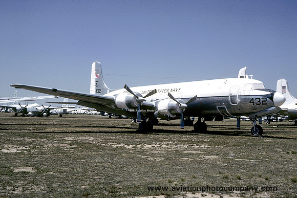 US Navy VR-21 Douglas C-118B Liftmaster 128432/RZ at MASDC Davis Monthan (1981)