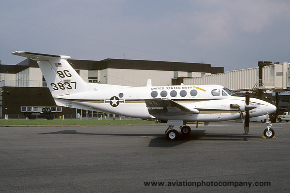 US Navy Mildenhall Beech UC-12M 163837 at RAF Mildenhall (1988)