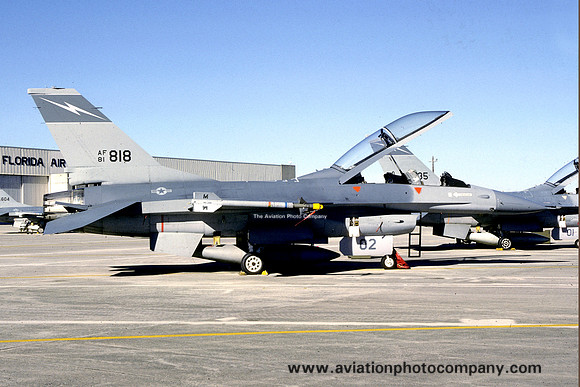 USAF Florida Air National Guard 159th Fighter Interceptor Squadron GD F-16B Fighting Falcon 81-0818 (1988)