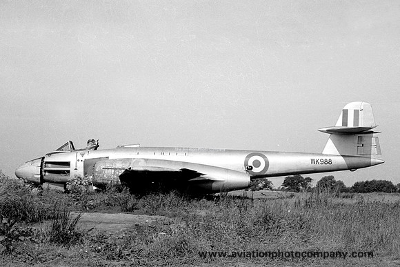 RAF Gloster Meteor F.8 WK988 dumped at Ternhill (1963)