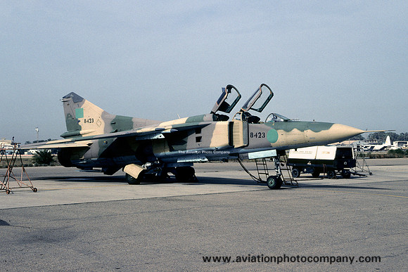Libyan Air Force Mikoyan MiG-23UB 8423 at LAVEX Mitiga (2007)