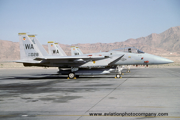 USAF 57th Fighter Wing 422nd Test and Evaluation Squadron McDonnell Douglas F-15C Eagle 84-0028/WA at Nellis AFB (1991)