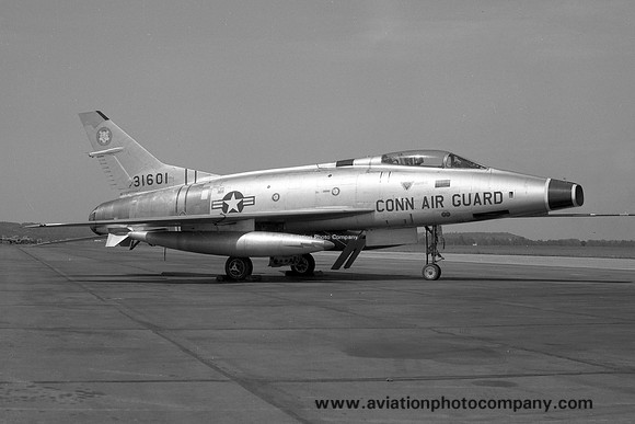 USAF Connecticut ANG 118 TFS North American F-100A Super Sabre 53-1601 (1964)