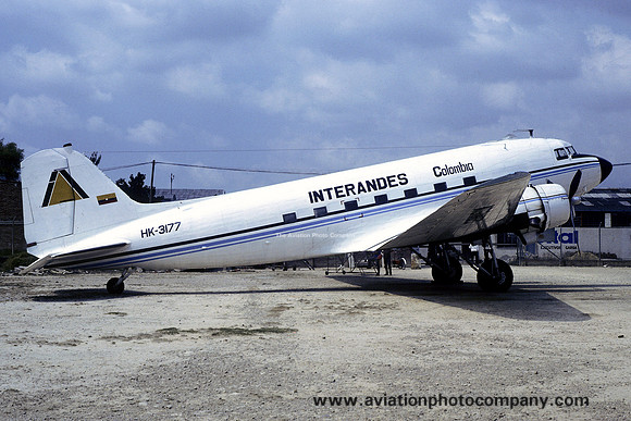 Interandes Colombia Douglas C-47B HK-3177 (1986)