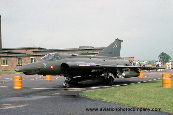 Danish Air Force Esk 729 SAAB Draken RF-35 AR-110 at RAF Cottesmore (1991)