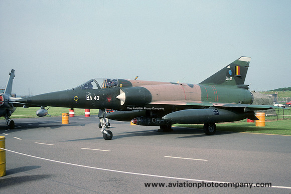 Belgian Air Force 3 Wing 8 Sml Dassault Mirage 5BA BA-43 at RAF Cottesmore (1991)
