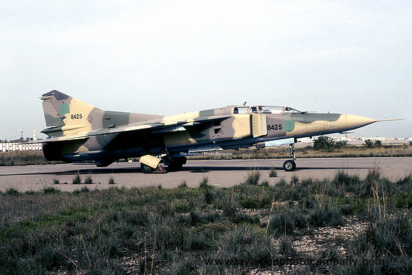 Libyan Air Force Mikoyan MiG-23UB 8425 at Mitiga (2007)