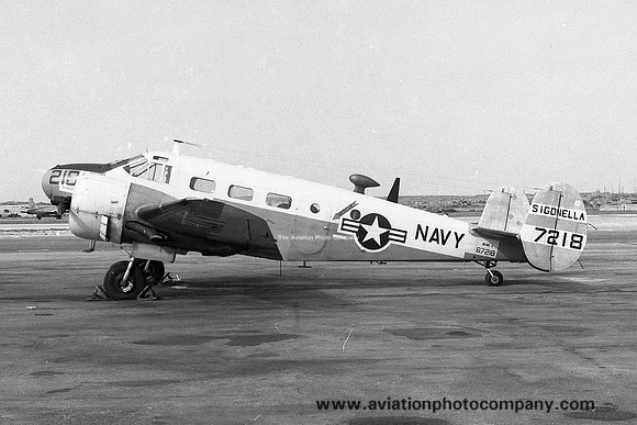 US Navy Sigonella Beech UC-45J Expeditor 67218 at RAF Luqa