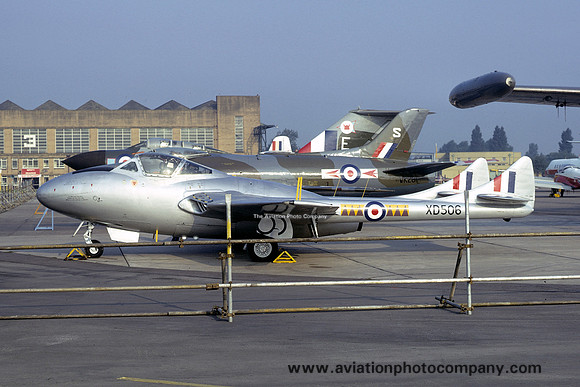 RAF De Havilland Vampire XD506/E at Finningley (1973)