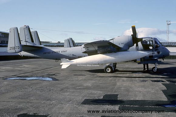 US Army 224 MIB Grumman OV-1D Mohawk 62-5873 at Prestwick (1990)