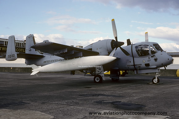 US Army 224 MIB Grumman OV-1D Mohawk 68-15960 at Prestwick (1990)