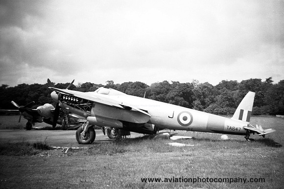 RAF De Havilland Mosquito TT.35 TA647 stored at RAF Shawbury (1959)