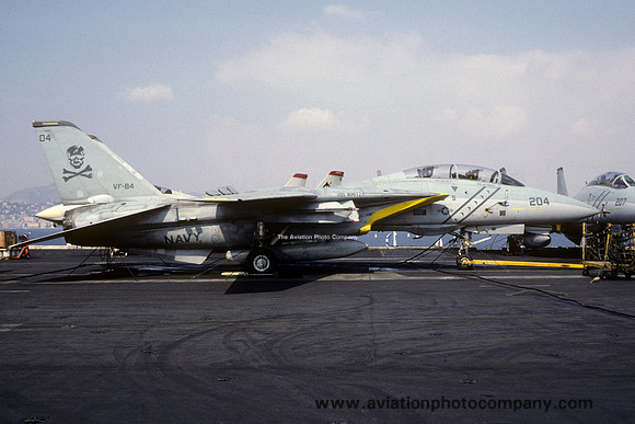 US Navy VF-84 Grumman F-14A Tomcat "AJ-204" on board USS Nimitz (1987)