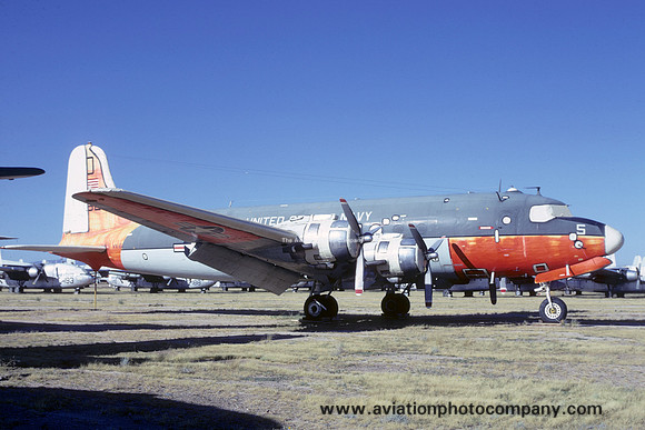 US Navy VX-6 Douglas C-54Q Skymaster 56528 stored at MASDC Davis Monthan (1967)