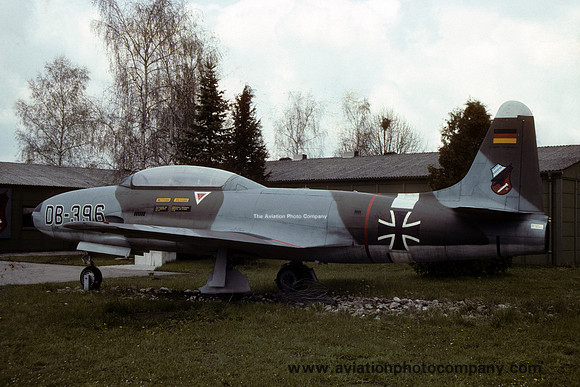 German Air Force JBG32 Lockheed T-33A Shooting Star DB+396 displayed at Lechfeld (1991)