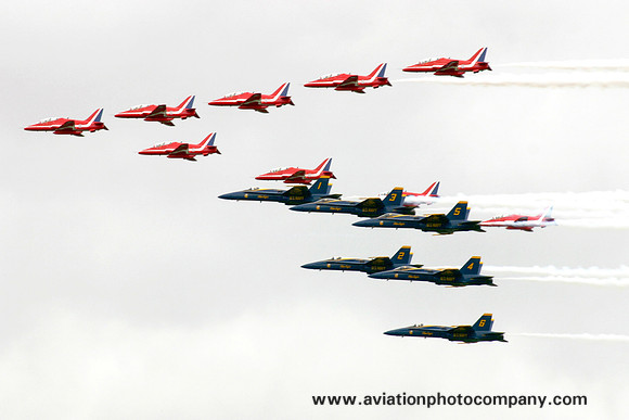 RAF Red Arrows and US Navy Blue Angels Formation (2006)
