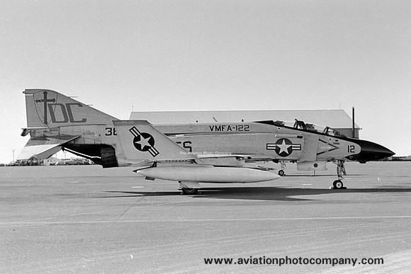 US Marines VMFA-122 McDonnell F-4J Phantom 153825/DC-12 at Keflavik (1976)