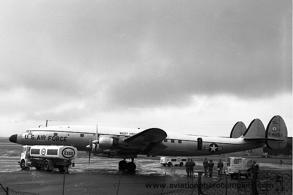 USAF West Virginia ANG 167 MAS Lockheed C-121C Constellation 54-0157 at Prestwick (1968)
