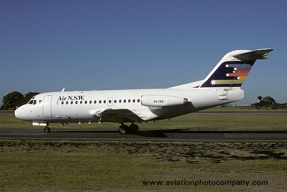 Airlines of New South Wales Fokker F-28-1000 Fellowship VH-FKB (1986)
